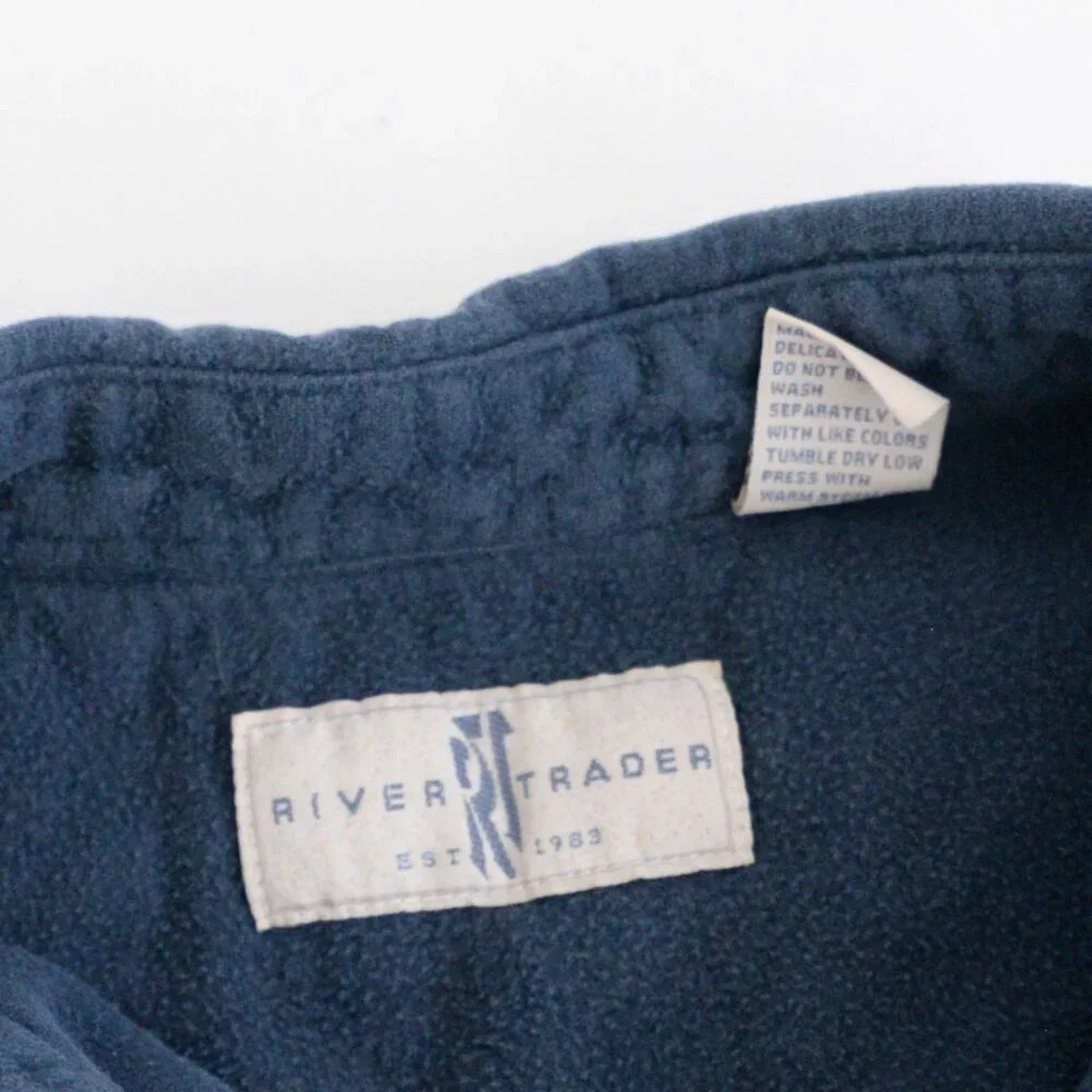 VTG River Trader Fleece Outdoor Button Down Heavyweight 100 Percent Cotton Shirt - Picture 11 of 11